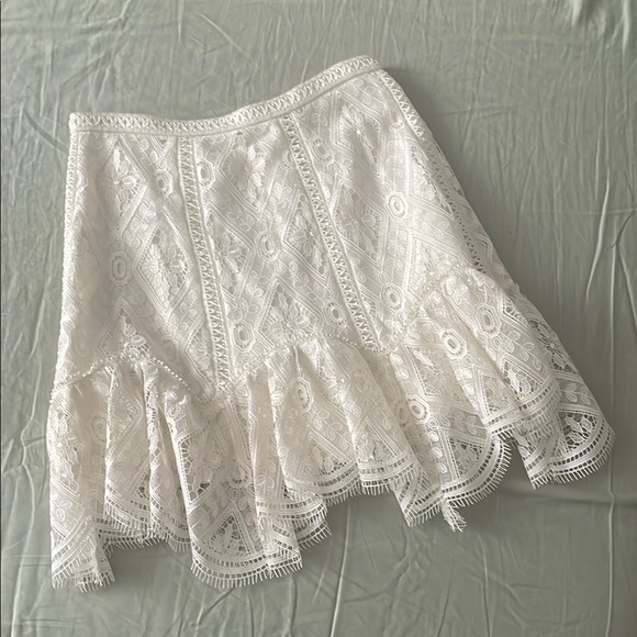 Alexis Elegant White Lace Skirt S